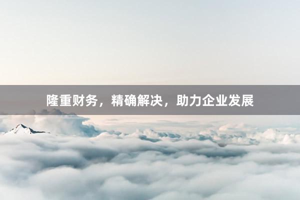 隆重财务，精确解决，助力企业发展